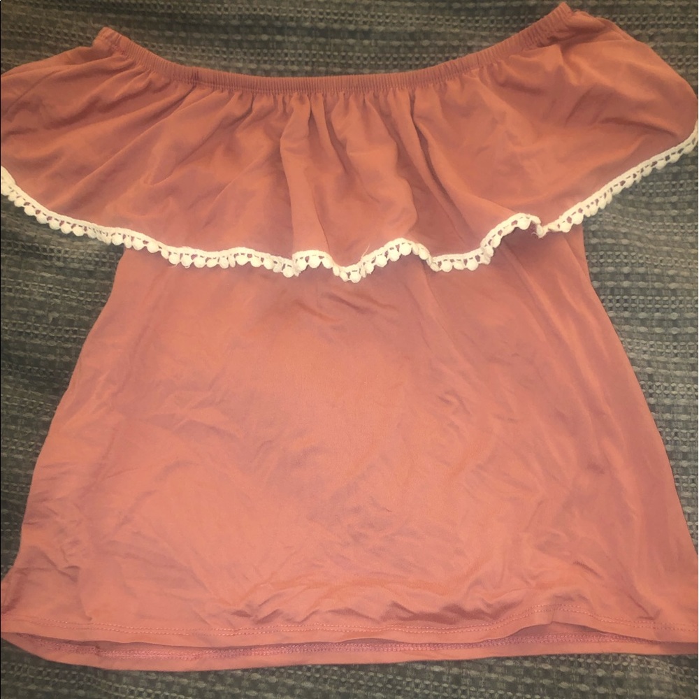 Peach Strapless Shirt